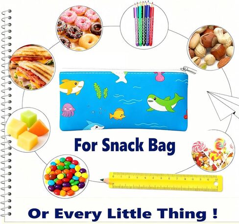 4 Pack Reusable Snack Bags Food Safety Zipper Lunch Bags Portable Double Layer Food Pouch for Travel Small Sandwich Bags 7X3.7 Inches (Cute) in Saudi Arabia