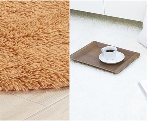 UEAUY سجادة دائرية قطيفة ناعمة للأماكن الداخلية الحديثة سجادة يوجا لغرفة نوم الأطفال وديكور المنزل وغرفة الأطفال باللون الرمادي بطول 2 قدم in Kuwait