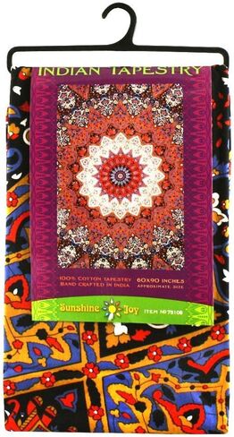 Sunshine Joy Indian Dark Star Elephant Tapestry - Orange & Blue - 60x90 Inches - Beach Sheet - Hanging Wall Art - 3D Reactive Artwork in Saudi Arabia
