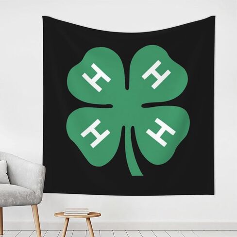 FXOMARLIN 4-H Clover Tapestry Wall Decor 59x59 Inch Backdrop Decoration for Living Room Bedroom Dormitory Home Decor in Saudi Arabia