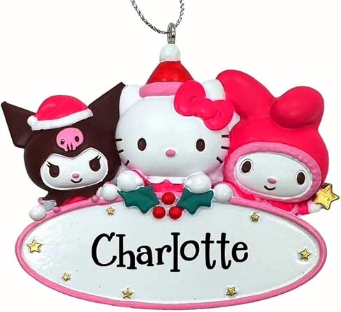 Hello Kitty Ornament – Personalized Hello Kitty and Friends Christmas Ornament Holiday Decoration Officially Licensed Featuring Hello Kitty, My Melody & Kuromi – Custom Gift for Kids & Fans in Saudi Arabia