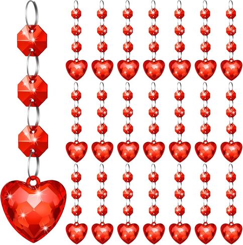 Briwooody عيد الحب القلب زخرفة الثريا الديكور الاكريليك شنقا الكريستال الديكور القلب كريستال Suncatcher للممر نافذة الزفاف شجرة عيد الحب (المجسمة، 30 جهاز كمبيوتر شخصى) in Saudi Arabia
