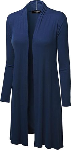 CTC Womens Solid Long Sleeve Open Front Long Cardigan in Saudi Arabia