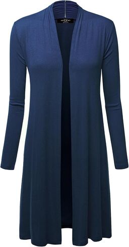 CTC Womens Solid Long Sleeve Open Front Long Cardigan in Saudi Arabia