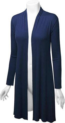 CTC Womens Solid Long Sleeve Open Front Long Cardigan in Saudi Arabia
