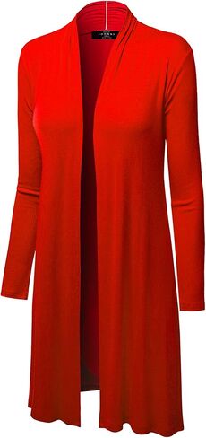 CTC Womens Solid Long Sleeve Open Front Long Cardigan in Saudi Arabia