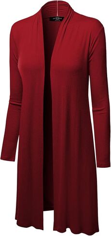CTC Womens Solid Long Sleeve Open Front Long Cardigan in Saudi Arabia