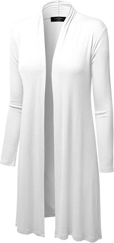 CTC Womens Solid Long Sleeve Open Front Long Cardigan in Saudi Arabia
