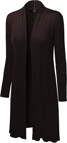 CTC Womens Solid Long Sleeve Open Front Long Cardigan in Saudi Arabia