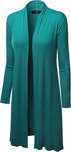 CTC Womens Solid Long Sleeve Open Front Long Cardigan in Saudi Arabia