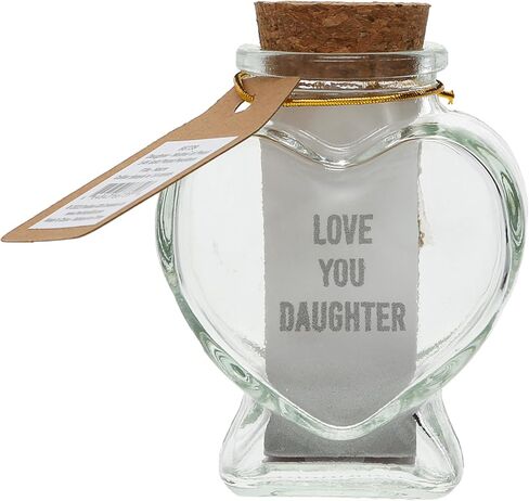 Pavilion - Love You Daughter - هيكل لؤلؤي - قلادة دوارة مطلية بالذهب عيار 14 قيراط على شكل قلب وزجاجة مغطاة بالفلين in Saudi Arabia