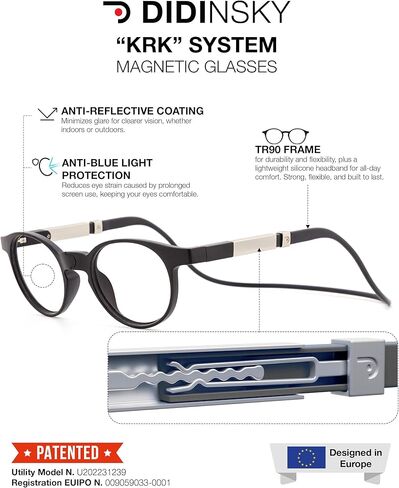 DIDINSKY Magnetic Reading Glasses – Foldable Blue Light Blocking Readers for Men & Women with Anti-Reflective Lenses in Saudi Arabia