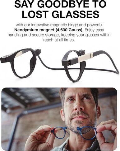 DIDINSKY Magnetic Reading Glasses – Foldable Blue Light Blocking Readers for Men & Women with Anti-Reflective Lenses in Saudi Arabia