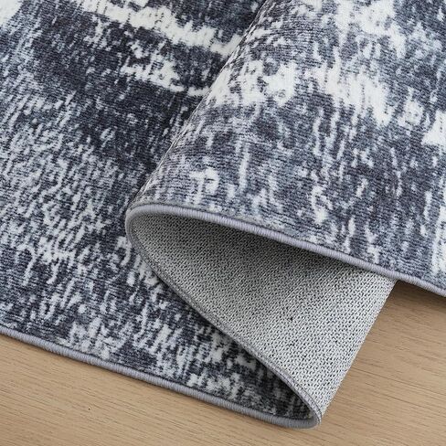 Hudson Comfort 10x12 Area Rug - Faux Cashmere Living Room Carpet - Machine Washable Area Rugs with Anti-Slip TPR Back - Super Soft 6mm Pile Height Pet-Friendly Rugs (Gray) in Saudi Arabia