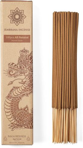 Jembrana Incense - Natural Aromatic Stick Incense - Made from Wood Bark, and Herbal Powders - No Perfumes or Fragrances - Variety Set of Agarwood, Frankincense and Turmeric, Total of 120 Sticks in Saudi Arabia