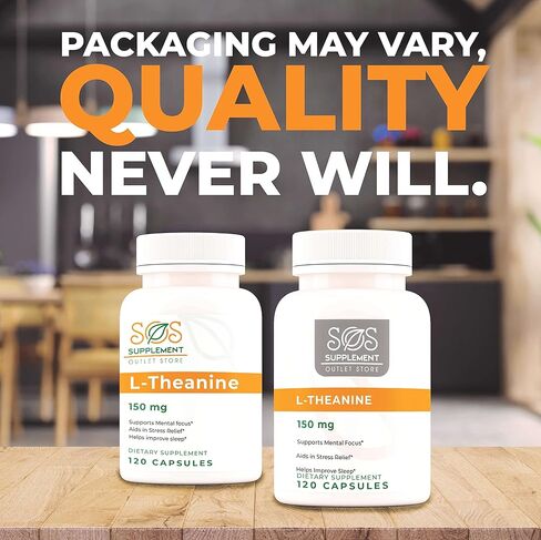SOS إل-ثيانين، مكمل مركز لدعم الدماغ، 100 ملغ، 120 قطعة in Kuwait