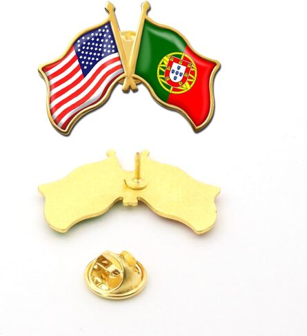 6/12/50/100 Pack -American Portugal Friendship Flag Pins Bulk -1.4" Metal US USA Swiss Lapel Pins Badge Button Button Souvenir in Saudi Arabia