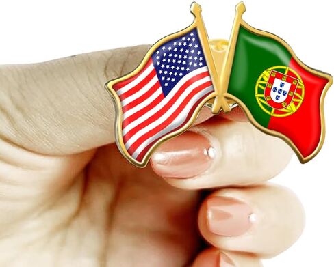 6/12/50/100 Pack -American Portugal Friendship Flag Pins Bulk -1.4" Metal US USA Swiss Lapel Pins Badge Button Button Souvenir in Saudi Arabia