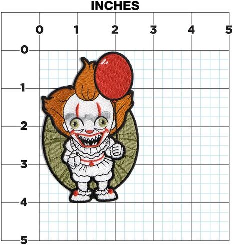 رقعة حديدية مطرزة بالألوان الكاملة من Ata-Boy It Movie Pennywise Chibi مقاس 3 بوصات in Saudi Arabia