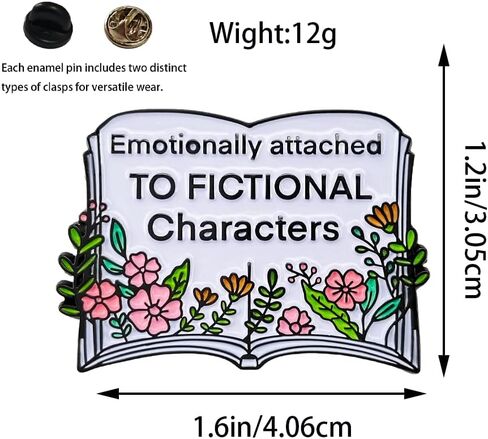 Vermegoint Emotionally Attached Enamel Pin,Book - Shaped Lapel Pin,DIY Decor Collection,Book Lover Brooch,Literary Badge,Gift For Bookworms Teens Friends Family,Pin on Denim Jacket Canvas Bag in Saudi Arabia