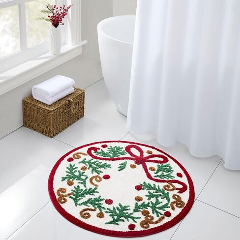 Hallmark - Holiday Bath Rug, Round Christmas Rug, Soft Tufted Pile (Christmas Wreath, 30" Round) in Saudi Arabia