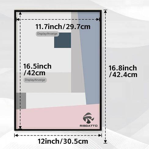 Risgatto A3 Picture Frame, 11.7x16.5 Inch Minimalist Aluminum Frame with HD Acrylic, Thin Metal Poster Frame for Wall Mount, Vertical & Horizontal Display – Black in Kuwait