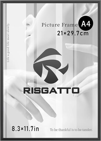 Risgatto A3 Picture Frame, 11.7x16.5 Inch Minimalist Aluminum Frame with HD Acrylic, Thin Metal Poster Frame for Wall Mount, Vertical & Horizontal Display – Black in Kuwait