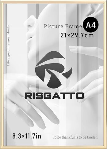 Risgatto A3 Picture Frame, 11.7x16.5 Inch Minimalist Aluminum Frame with HD Acrylic, Thin Metal Poster Frame for Wall Mount, Vertical & Horizontal Display – Black in Kuwait