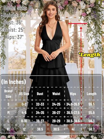 ShawGobow Ruffle Tiered Maxi Dress,Deep V Backless Satin Formal Dresses Women,Homecoming Cocktail Wedding Guest Outfits in Saudi Arabia