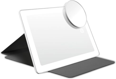 Conair Lighted Makeup Mirror, LED Vanity Mirror, 1X/5X Magnifying Mirror, Foldable with Case, Battery Operated and Rechargeable in White in Saudi Arabia