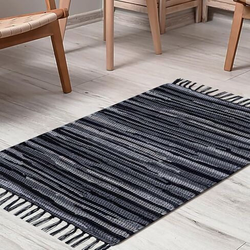 CottonCove Cotton Chindi Rug - Boho Rustic Area Accent Throw Rug - Area Floor Carpet for Bedroom Living Room Kitchen Dorm Entryway Hallway - 20x32 inch Hand Woven Reversible Area Rug Red Multi in Saudi Arabia