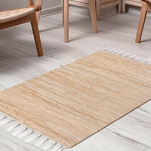 CottonCove Cotton Chindi Rug - Boho Rustic Area Accent Throw Rug - Area Floor Carpet for Bedroom Living Room Kitchen Dorm Entryway Hallway - 20x32 inch Hand Woven Reversible Area Rug Red Multi in Saudi Arabia