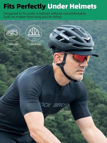 ROCKBROS Cycling Cap for Men and Women Bike Hat with Visor Stretch Running Hat with Soft Brim, Quick Dry, Unstructured Black in Saudi Arabia