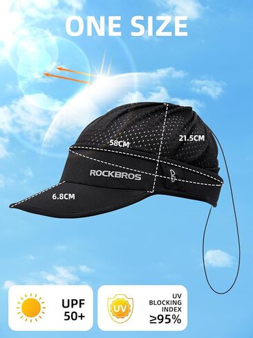 ROCKBROS Cycling Cap for Men and Women Bike Hat with Visor Stretch Running Hat with Soft Brim, Quick Dry, Unstructured Black in Saudi Arabia