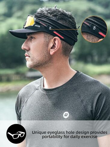 ROCKBROS Cycling Cap for Men and Women Bike Hat with Visor Stretch Running Hat with Soft Brim, Quick Dry, Unstructured Black in Saudi Arabia