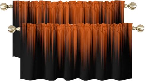 AAtter Black and Grey Window Curtains for Kitchen Small Silver White Ombre Mens Gothic Art Two Tone Gradient Abstract Trendy Living Room Bedroom Window Drape Treatment Valance, 52" W x 18" L, Modern in Saudi Arabia