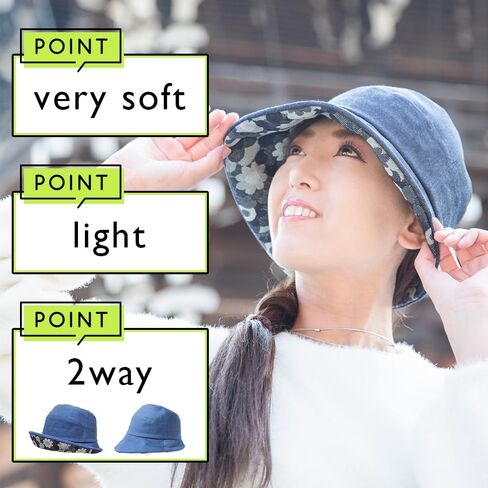 crearekiki Made in Japan Hat Women's UV Protection Okayama Denim Margaret Mom Birthday Present DJB-2mus in Saudi Arabia