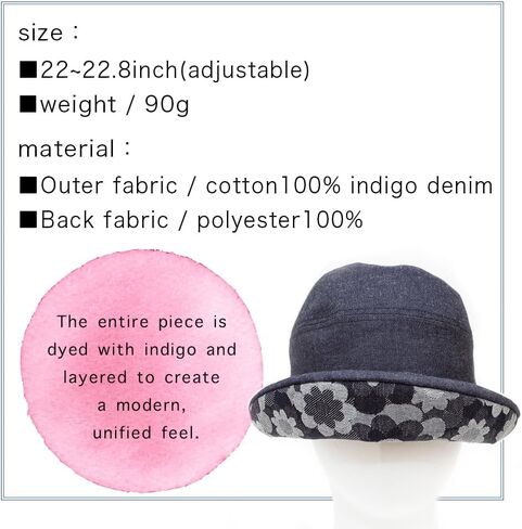 crearekiki Made in Japan Hat Women's UV Protection Okayama Denim Margaret Mom Birthday Present DJB-2mus in Saudi Arabia