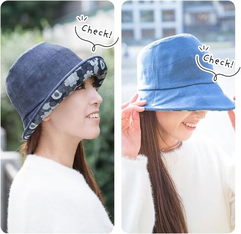 crearekiki Made in Japan Hat Women's UV Protection Okayama Denim Margaret Mom Birthday Present DJB-2mus in Saudi Arabia