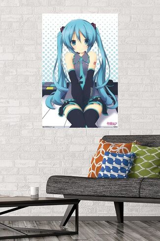 Trends International Hatsune Miku - ملصق حائط للمفاتيح، 22.375 بوصة × 34 بوصة، نسخة غير مؤطرة in Kuwait
