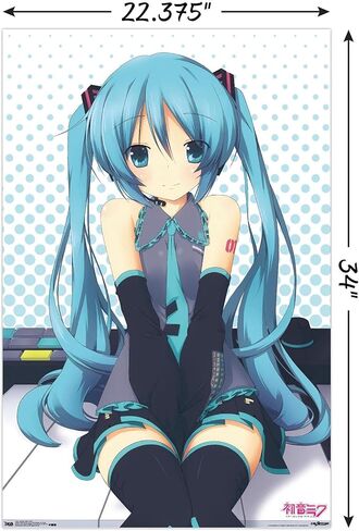 Trends International Hatsune Miku - ملصق حائط للمفاتيح، 22.375 بوصة × 34 بوصة، نسخة غير مؤطرة in Kuwait