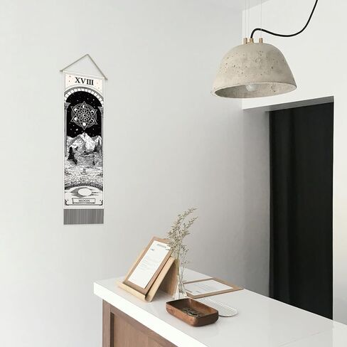 SUPERDANT Sun and Moon Tapestry Tarot Cards Wall Tapestry Black and White Wall Art Tapestries Walls Blanket 2 Long Tapestries Walls Hanging with Tassel for Living Room Home Bedroom Decor 51.2x13in in Saudi Arabia