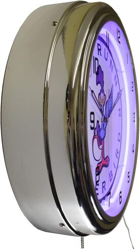 Plymouth Roadrunner Neon Garage Clock (16") (Purple) in Saudi Arabia