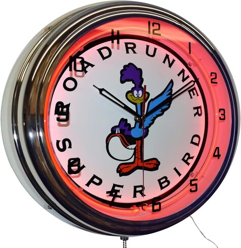 Plymouth Roadrunner Neon Garage Clock (16") (Purple) in Saudi Arabia