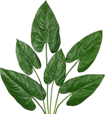 Hollyone 2PCS Artificial Palm Plants Leaves 30.7" Fake Tropical Areca Palm Bushes Tree Leaf Large Faux Greenery Stem Shrubs for Indoor Outdoor Home Garden Arrangement Jungle Safari Wedding Party Decor in Saudi Arabia