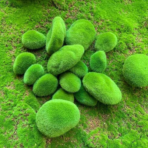 5 Pcs Artificial Moss Rocks for Terrariums, Aquariums, Crafts, Floral Arrangements, Fairy Gardens & Potted Plants in Saudi Arabia