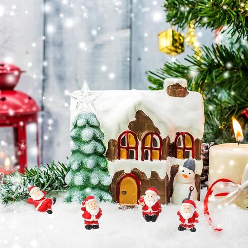 DOITOOL 12Pcs Christmas Miniature Figurines, Mini Christmas Santa Claus Ornaments, Resin Tiny Figurines for DIY Fairy Garden and Snow Globes Holiday Decor (Mixed Style) in Saudi Arabia