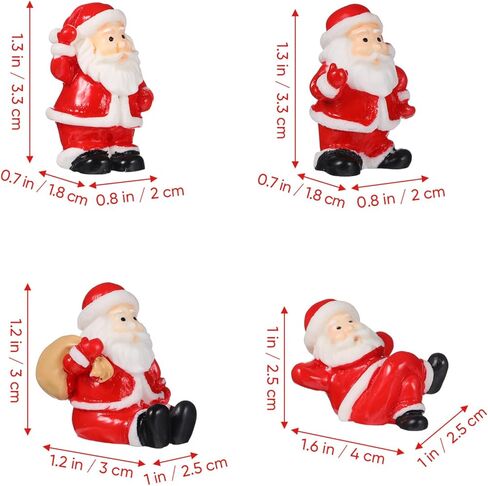 DOITOOL 12Pcs Christmas Miniature Figurines, Mini Christmas Santa Claus Ornaments, Resin Tiny Figurines for DIY Fairy Garden and Snow Globes Holiday Decor (Mixed Style) in Saudi Arabia