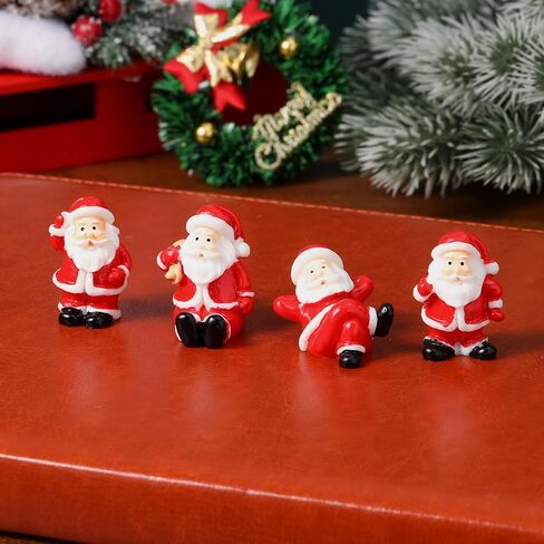 DOITOOL 12Pcs Christmas Miniature Figurines, Mini Christmas Santa Claus Ornaments, Resin Tiny Figurines for DIY Fairy Garden and Snow Globes Holiday Decor (Mixed Style) in Saudi Arabia