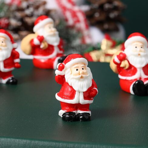 DOITOOL 12Pcs Christmas Miniature Figurines, Mini Christmas Santa Claus Ornaments, Resin Tiny Figurines for DIY Fairy Garden and Snow Globes Holiday Decor (Mixed Style) in Saudi Arabia